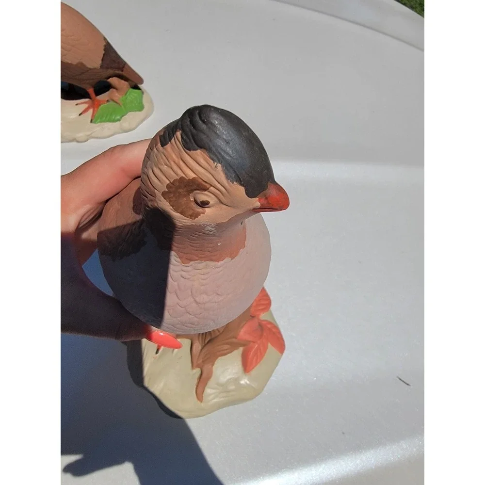 Holland Mold QUAIL Figurines Male & Female Ceramic Bird Set Handpainted Vintage